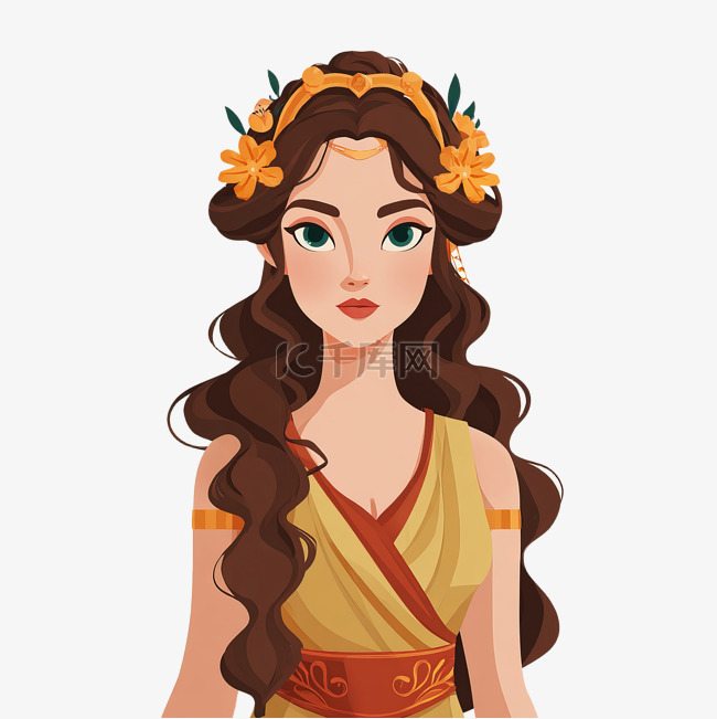 阿芙罗狄蒂扁平希腊人物