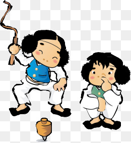 冬季冬天节气冬装卡通雪人和小女孩插画