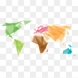 水彩唯美世界地图