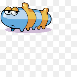 卡通毛毛虫萌大胖爬行