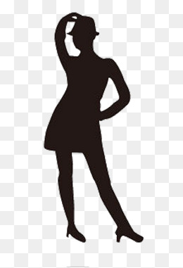 跳爵士舞的女孩剪影