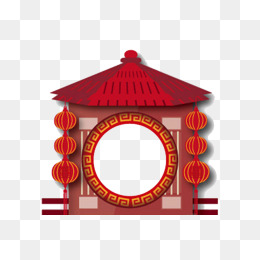 卡通中国传统轿子灯笼