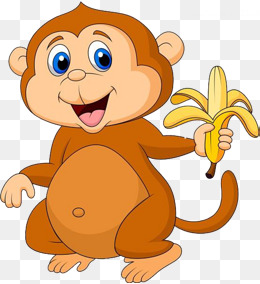 【卡通猴子吃香蕉素材】免费下载_卡通猴子吃
