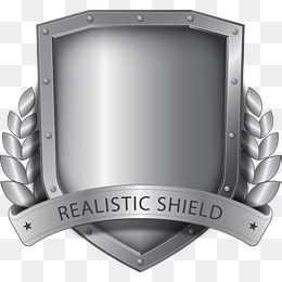 矢量手绘银色盾牌