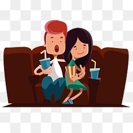 情侣约会电影院看电影