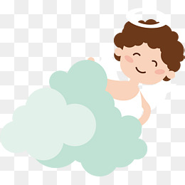 矢量云朵天使