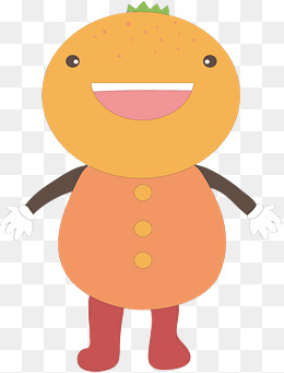 手绘橙子人矢量图