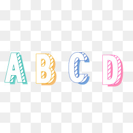 可爱风英文字母abcd艺术字