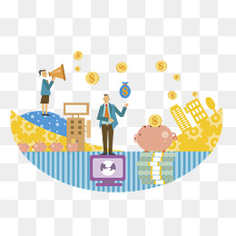 手绘喊喇叭男人插画