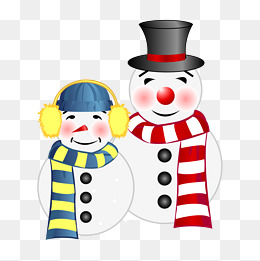 冬天冬季系列卡通手绘q版堆雪人