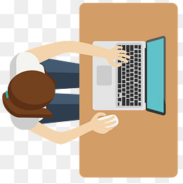 矢量俯视工作的人