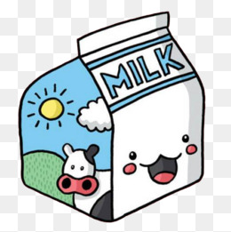 可爱纯牛奶喝卡通手绘