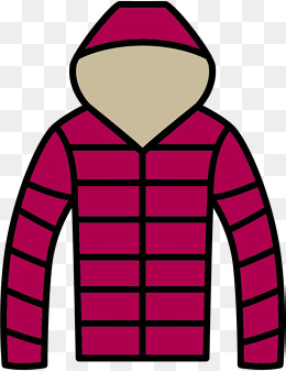 粉紫色矢量卡通羽绒服