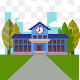 创意学校门口风景矢量图