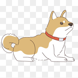 黄色趴着的小狗素材