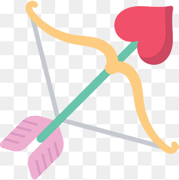 情人节卡通中箭爱心