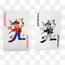 手绘精品小丑扑克牌大小王