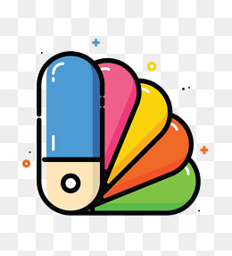 手绘彩色胶囊插画