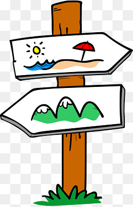 卡通景区方向牌指路牌