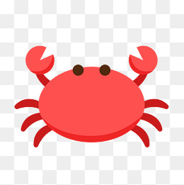 矢量扁平手绘小螃蟹