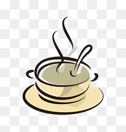 手绘卡通创意一杯热气腾腾的咖啡