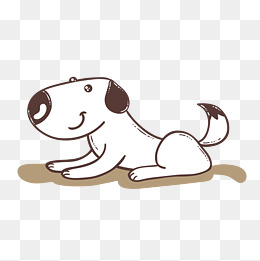 可爱白色卡通小狗