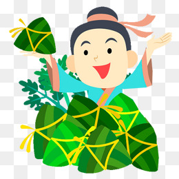 卡通人物插图端午节传统人物包粽子