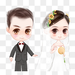 【卡通情侣婚纱照素材】免费下载_卡通情侣婚
