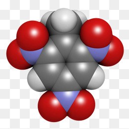 黑红色三硝基甲苯分子形状素材
