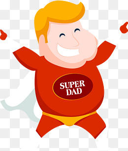 手绘可爱父亲节爸爸是超人装饰插图