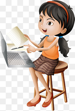查阅资料的可爱女孩