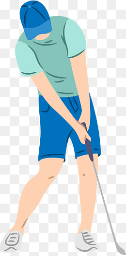 打高尔夫的男人插画