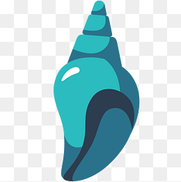 蓝色小螺卡通插画