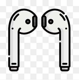 灰色手绘圆弧耳机元素