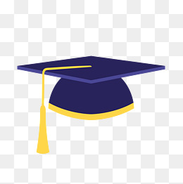 蓝色卡通学士帽矢量图