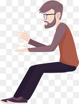卡通坐姿男子插画