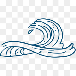 世界海洋日手绘翻滚的海浪