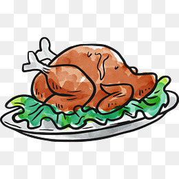 卡通手绘美食烧鸡