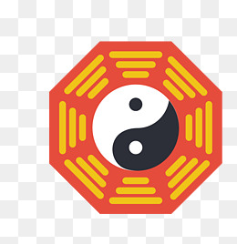 手绘卡通八卦图案