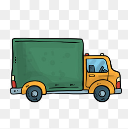 矢量手绘卡通货车