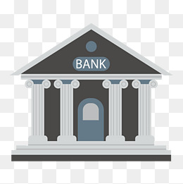 银行建筑卡通插画