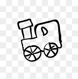 矢量手绘卡通复古火车头免抠图png