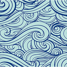 深蓝色水波纹线条免扣