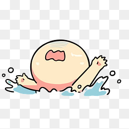 手绘溺水的人物矢量图