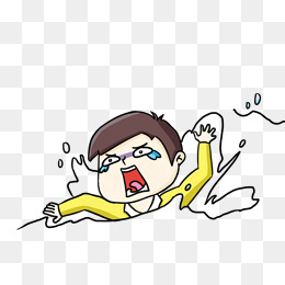 手绘溺水的人物设计