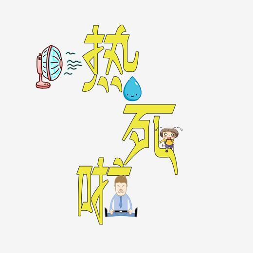 黄色热死啦创意卡通字体