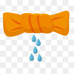 卡通黄色拧水的毛巾