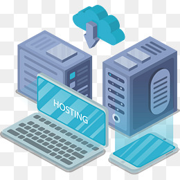 蓝色立体主机服务器