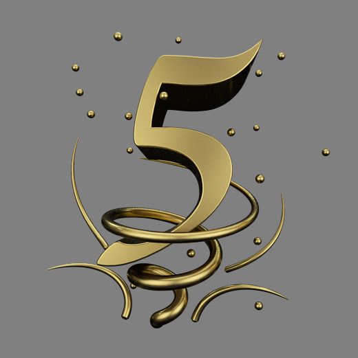 黑金螺旋立体炫酷倒计时数字5字体下载_艺术字图片素材下载-字魂网