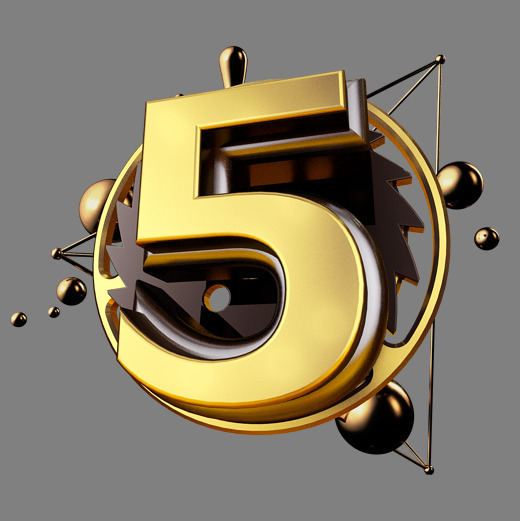 大气黑金风立体炫酷倒计时数字5字体下载_艺术字图片素材下载-字魂网